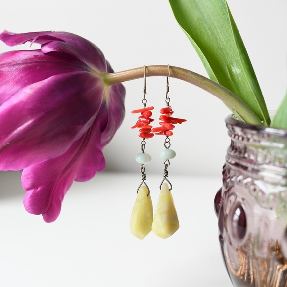 Coral Earrings - Picture 2 of 2